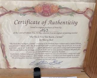 Marty Bell Lithograph Most signed w/ COA
