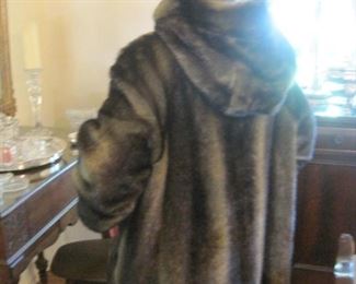 Faux Fur Hooded Coat.
