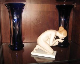 Rosenthal Nude. Blue Vases.