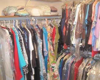 Hundred of pieces of Ladies Clothing and Accessories, many newly dry cleaned.