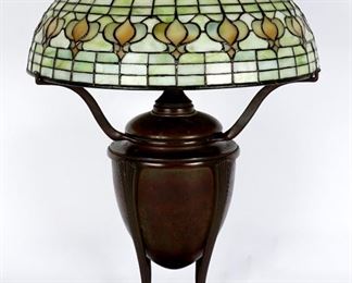 Tiffany Pomegranate Shade Bronze Lamp