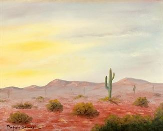 Porfirio Salinas Desert Landscape with Cactus