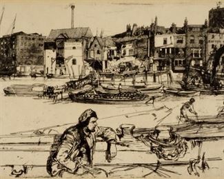 James A. M. Whistler Black Lion Wharf Etching