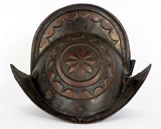 Continental Embossed Iron High Comb Morion Helmet