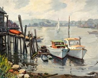 Jacob Greenleaf Gloucester Harbor Painting