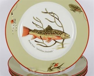 Four Tiffany Co. Trout Plates