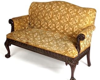 C.1900 Carved Chippendale Sofa