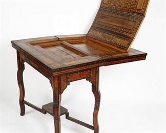 19th Century Syrian Parquetry Inlaid Games Table