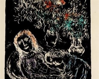 Marc Chagall Couple Against a Black background