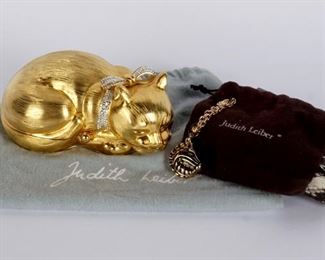 Judith Leiber Sleeping Cat Clutch & Horse Pendant