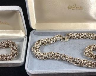 Sterling Rope Necklace & Bracelet Set