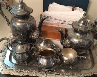 Silver plate tea set