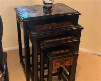 Carved Asian Nesting tables c.1940