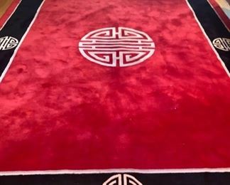 Vintage red Chinese rug
