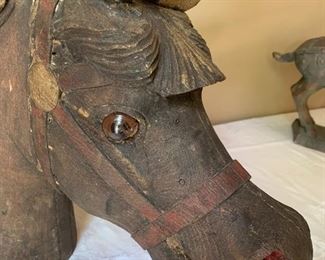 1800’s carved carousel horse head