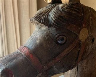 1800’s carved carousel horse head