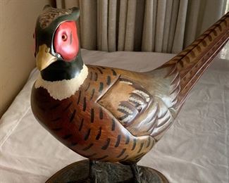 Wooden Bird Factory Original; Pheasant signed G. Benson 1983