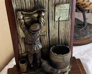 Match/cigarette holder in Bronze. 