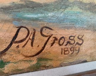 Large stunning oil on canvas signed P.A. Gross (1899)