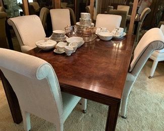 Dining room table and upholstered chairs 