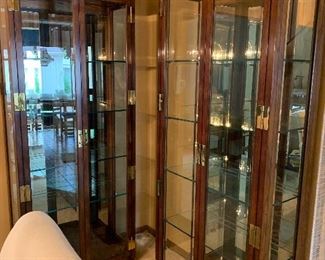 Two Henderdon double door glass display cabinets 
