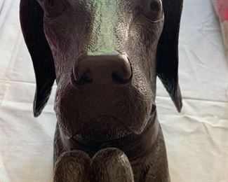 Antique Victorian carved dog head that mounts on the wall 