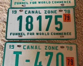 Canal Zone License plates 