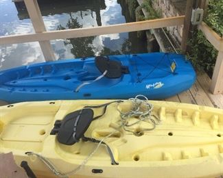 2- 8 ft. Sit on Kayak with sail and paddle