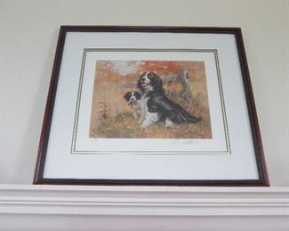 Spaniels Dog Print Framed
