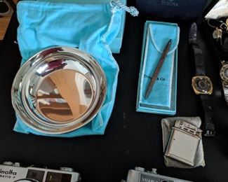 Tiffany candy dish & Sterling pen