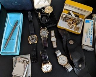 vintage watches, cufflinks, lighters & knife