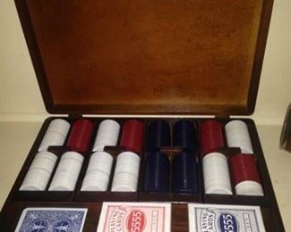 Poker chips in case