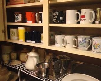 Assorted mugs and dishes