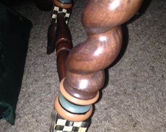 Barley twist leg on the MacKenzie Childs table