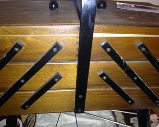 Fold-out sewing box