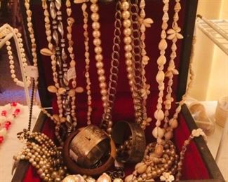Treasure chest full of costume jewelry
