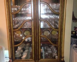 Exceptional hand painted china cabinet