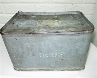 Galvanized metal mailing egg box/crate w/ original packing