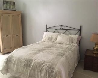 Armoire & Queen bed w/ Iron headboard