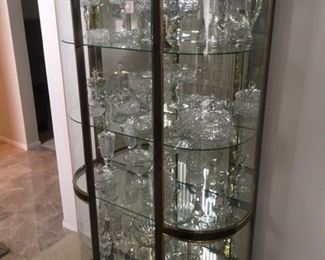 Glass Display Cabinet w/ Cut Crystal