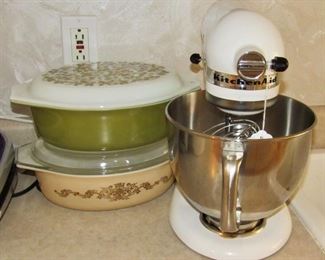 PYREX & KITCHEN AID MIXER