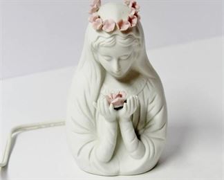 Ceramic Mary Light, Cross Prayer Box, 2 Jesus Figurines, Lamb Candle Holder