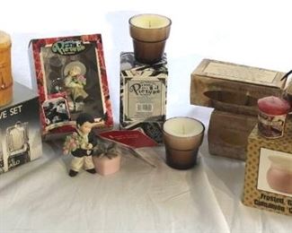 Candles, Larry Laslo votive set, collectible Enesco ornaments
