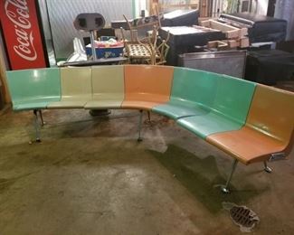 Vintage Bowling Lane Benches and Monitor