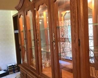 004 Large Wood and Glass Hutch
