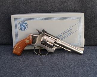 Smith & Wesson Model 34-1, Nickel Finish, 4" BBL, .22LR                                                                                                                           Like New In Original Box!