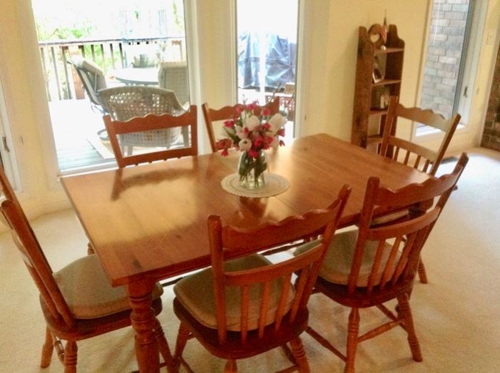 Dining Table w/6 Chairs in great condition.  There's a matching China Cabinet