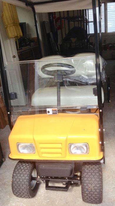 Cricket Resort Style Golf Cart.  Like New!  Still has the plastic on the seats.  Electric, new tires, 2 Batteries