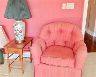 Side Chair and Small Table & Lamp