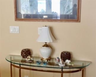 Glass/Brass Sofa Table